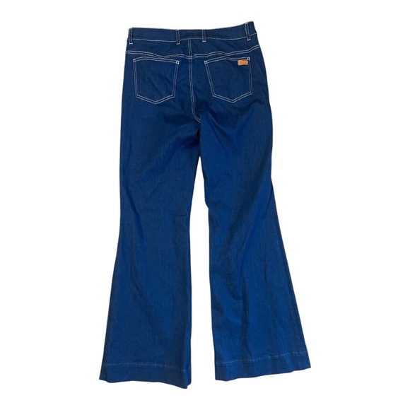 + Escada White Stitching Flare Medium Wash Jeans Size 32 (EU 42) KD1 - Picture 3 of 7